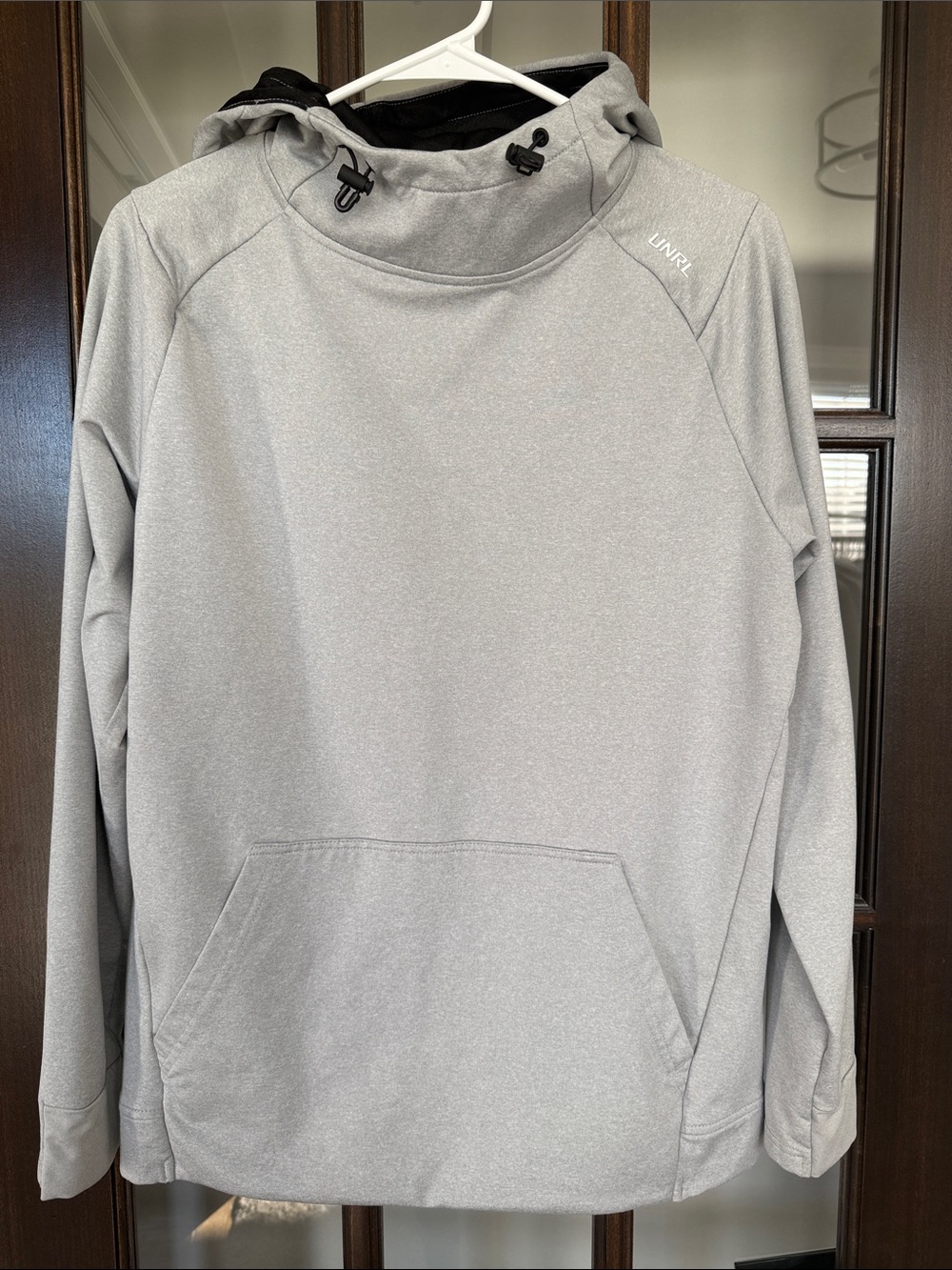 Men's Small UNRL Light Gray Hooded Pullover Sweatshirt